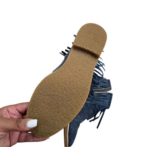 Kate Spade Women's Boots Size 9 Chambray Fringe Country Concert Boho - Picture 7 of 7